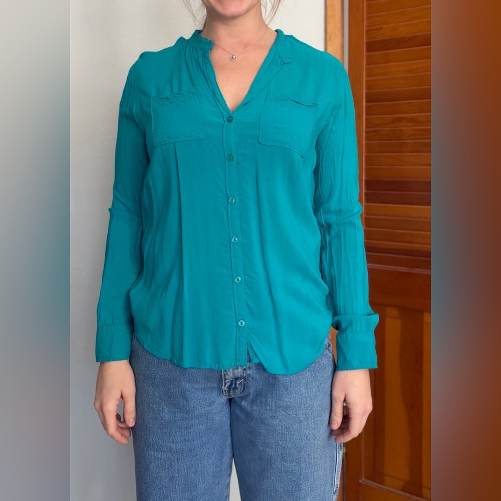 Aeropostale Turquoise Button-Down Shirt